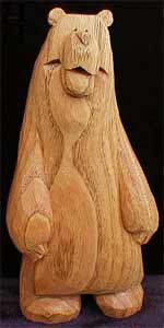 bear wood carving standing